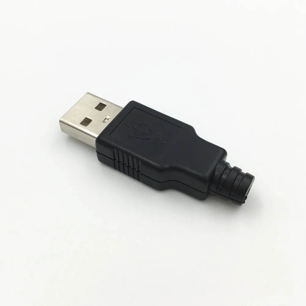 10 компл. DIY USB 2,0 A Тип Мужской сборки адаптер Разъем гнездо черный припой пластиковый корпус