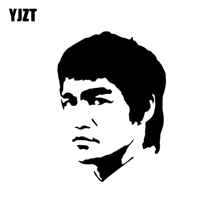 

YJZT 9.2CM*12.7CM Martial Artist Bruce Lee Vinyl Decal Car Sticker Black/Silver C3-0061