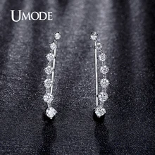 UMODE модные серьги-гвоздики с фианитами и кристаллами для женщин, белые/розовое золото, звезды, украшения для ушей, Серьги Pendientes Mujer Moda AUE0197B