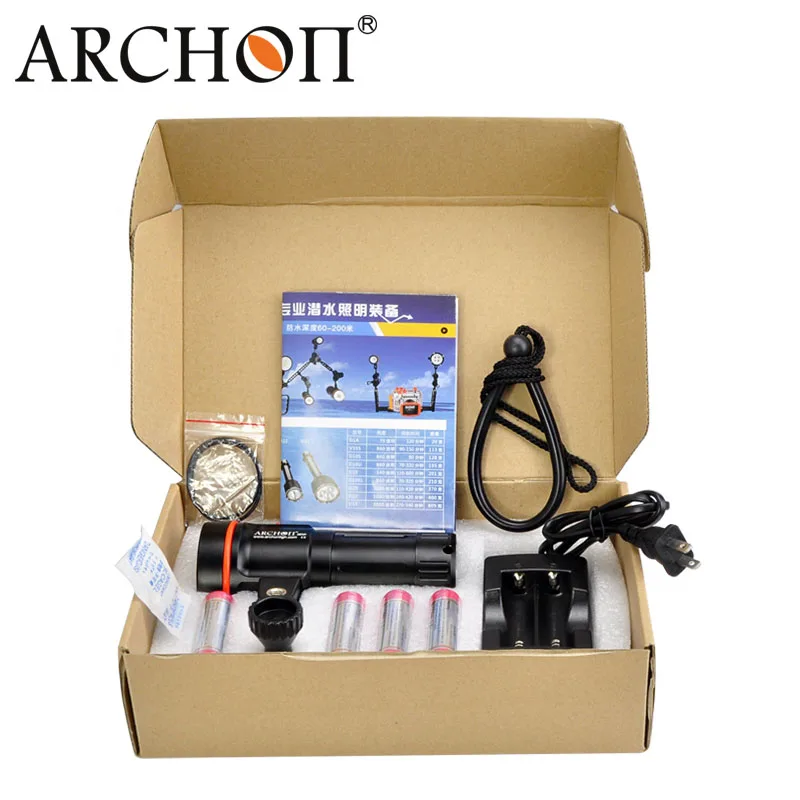 Archon D37VP/W43VP Дайвинг фонарик 5200lm 2 в 1 Подводное видео с фонарем и факелом|Фонарики