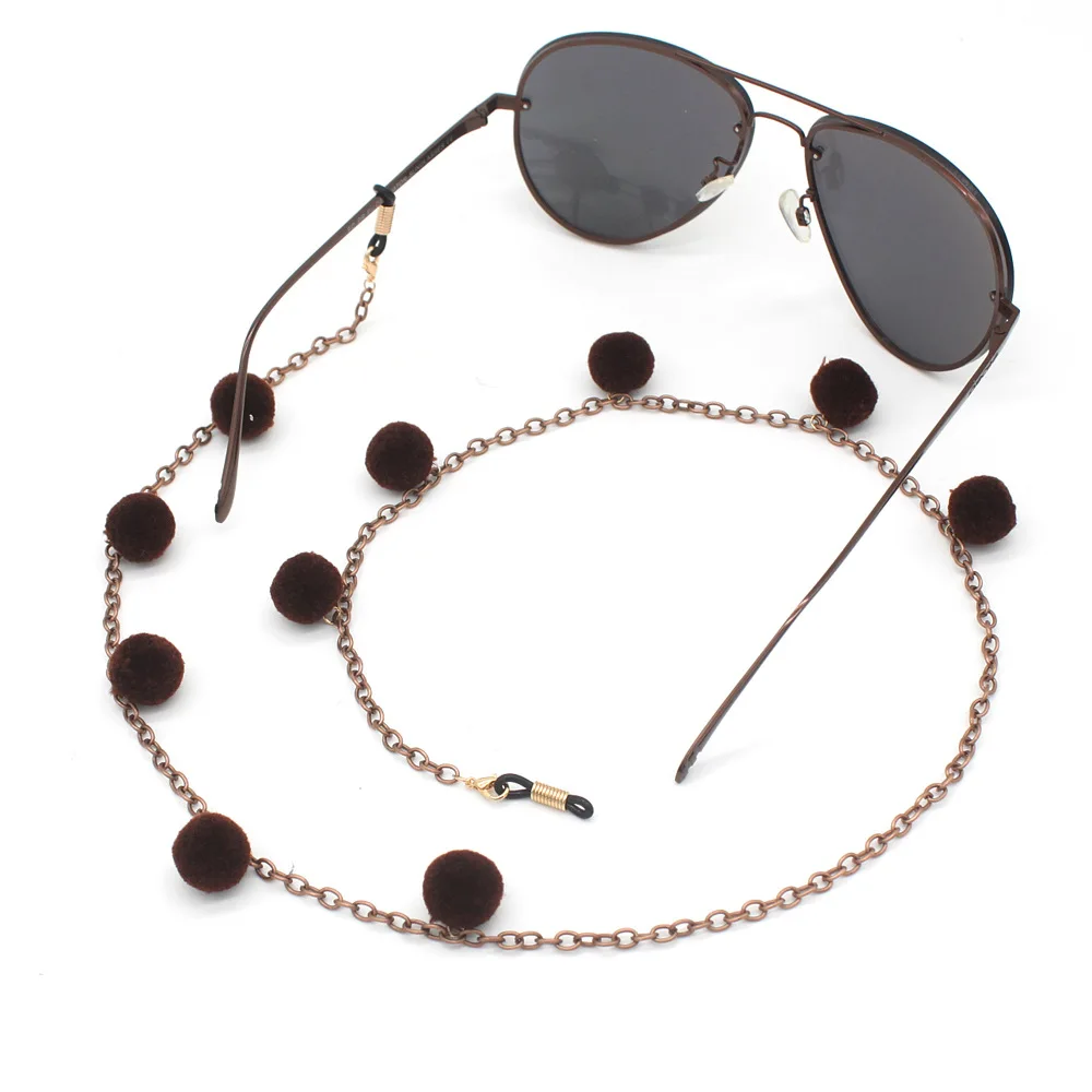 

Women Fashion Cute Pompon Sunglasses Lanyards Girls Eyeglass Chains Eyewears Sunglasses Reading Glasses Chain Cord Holder Straps