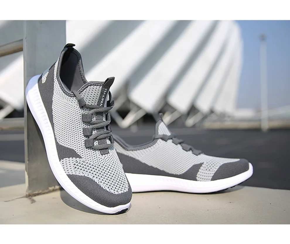 cor Superior Sapatos Tricô Grátis Respirável Dos Baixos 38 Verão Preto De Casuais Frete tamanho Preto Homens cinza Fuguiniao 44 Cinza q17SAB