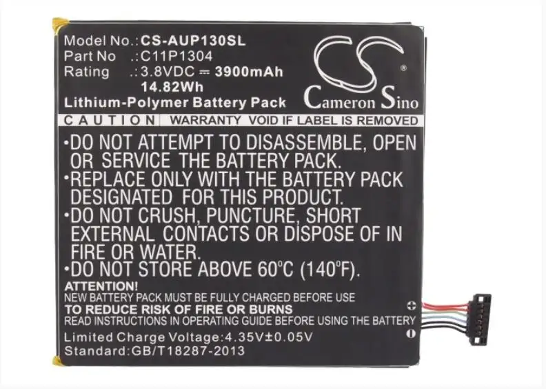 Аккумулятор Cameron Sino 3900 мАч для ASUS K00L K013 K01G M80T M81C ME173X Me176 ME176C ME176CX ME180A ME1Pn51 Memo Pad 7 |