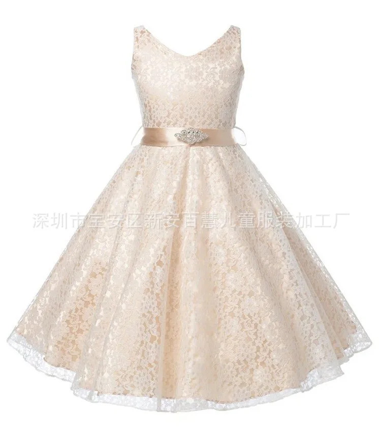 

New kids dress for girls formal princess wedding party dresses girls clothes lace dress bridesmaid children clothing