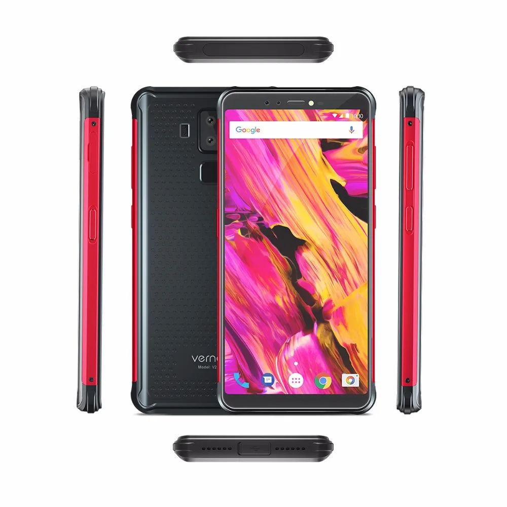 Vernee V2 Pro Android 8,1 IP68 водонепроницаемый смартфон 5,9" Face ID 6 ГБ ОЗУ 64 Гб ПЗУ 21 МП 4 камеры NFC 6200 мАч 4G LTE мобильный телефон