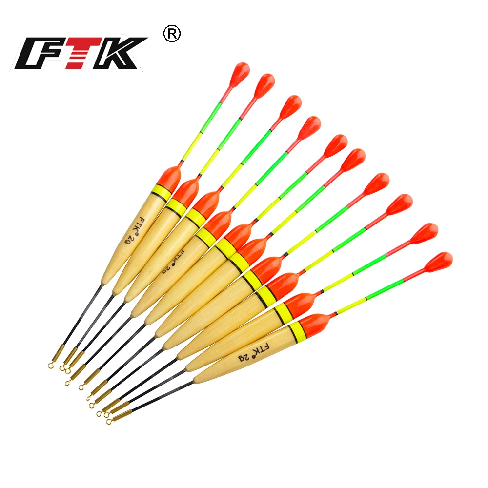 

FTK 10PCS/Lot Barguzinsky Fir Float Vertical Buoy Weight 2g 3g 4g Length 14.5cm-17.5cm Bottom Fishing Float For Carp Fishing