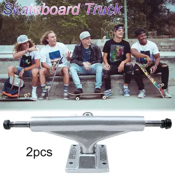 

NEW 2Pcs 5.5 Inch Skateboard Wheels Aluminum Magnesium Alloy Adult Skateboard Truck Bearings Hard Wares Bracket Parts