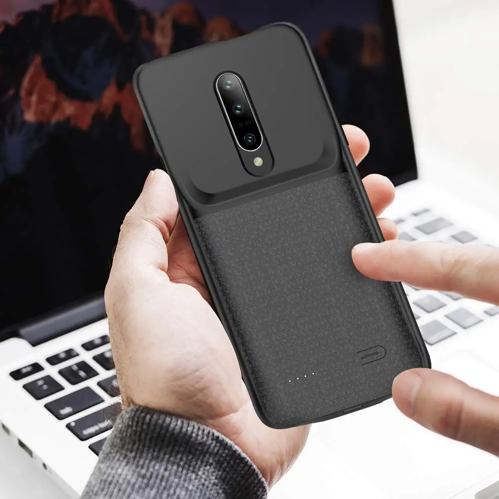 NEWDERY Battery Case for OnePlus 7 Pro, 4700mAh Slim Extended Charger with TPU Raised Bezels, Rechargeable Charging Case image 6