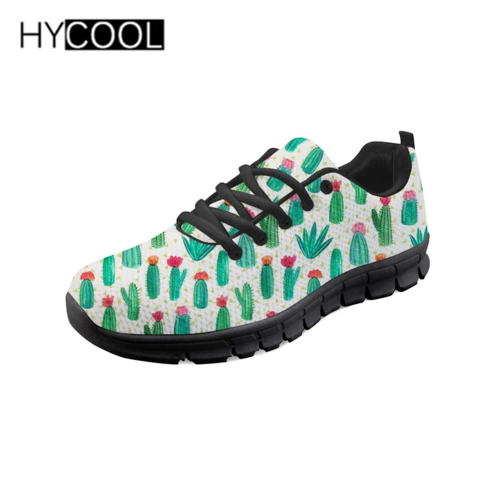 

HYCOOL Outdoors Adults Trainers Running Shoes Cactus Cacti Pattern Woman Footwear Sport Athletic Breathable Mesh Female Sneakers