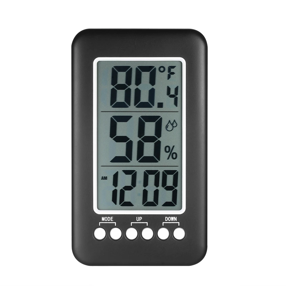 

LCD Wireless Digital Thermometer Hygrometer Clock Temperature Humidity Meter weather station Alarm Clock electronic desk clock