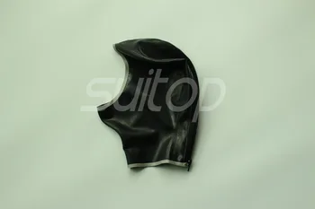 

Suitop hot sales latex sexy hood open face