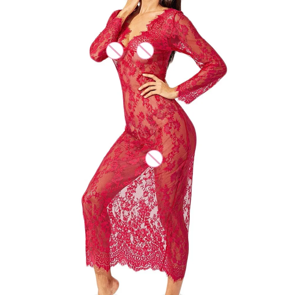

Sexy Women Negligee Nightie Lingerie Lace Sleepwears nightgown Sweatshirt Homewear Babydoll Underwear Nighty For Ladies