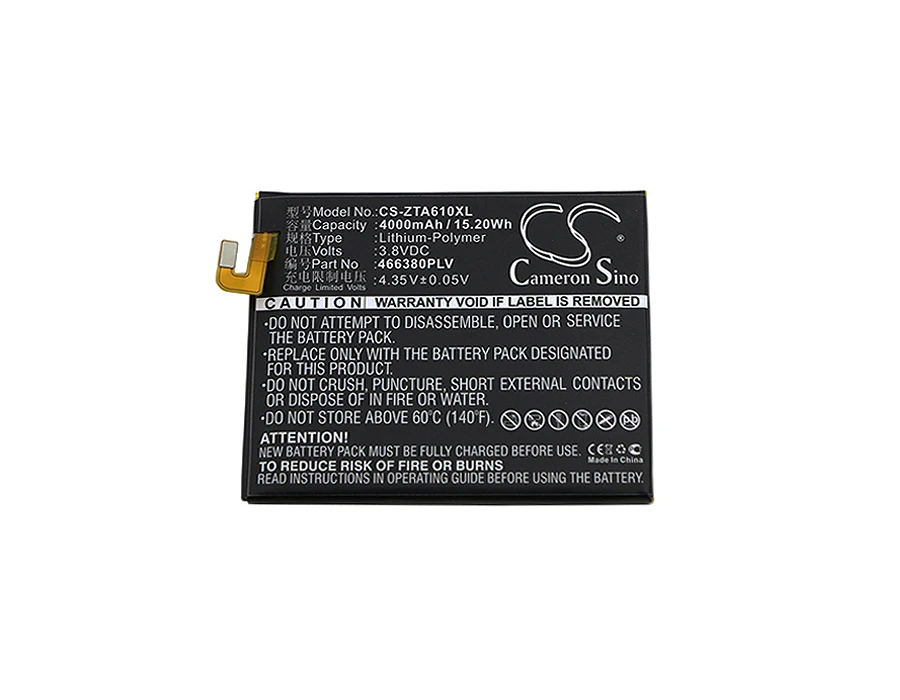 Аккумулятор Cameron Sino 4000 мАч 466380PLV для ZTE BA610 BA610C BA610T Blade A610 Dual SIM V6 Max Yuanhang 4|4000mah