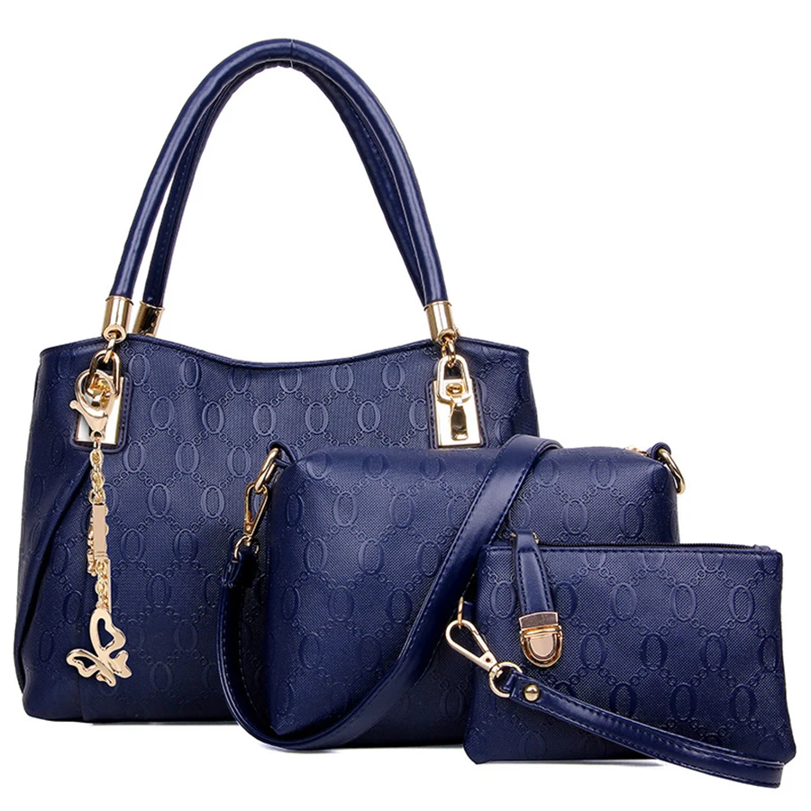 

3pc/Set Crossbody Bags Composite Shoulder Bag For Women PU Leather Sac A Main Bolsos Carteras Mujer Handbag+Messenger+Purse
