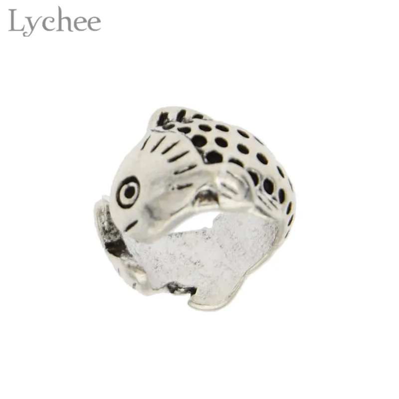 Lychee 10 шт. винтажные рыбные дреды бусины сплав длинные волосы коса клипсы манжеты