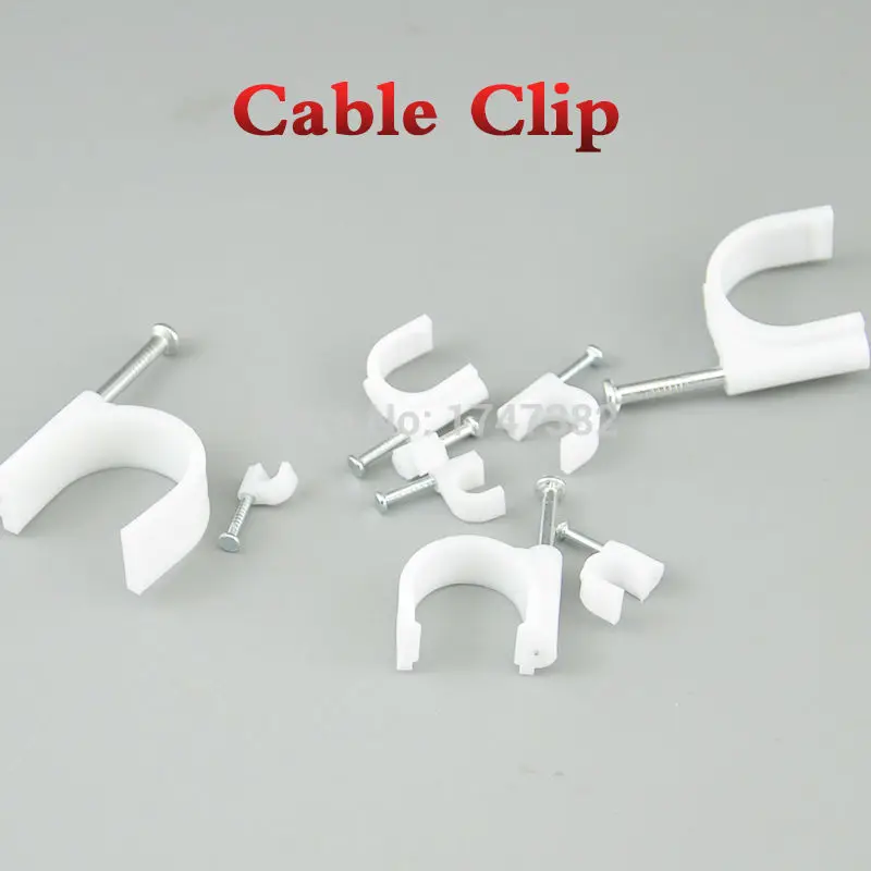 6mm Round Steel Nails Cable Wire Wall Hanging Screw Clips Cable Clip For RG59 RG6 100pcs round head nails bed sheet clip