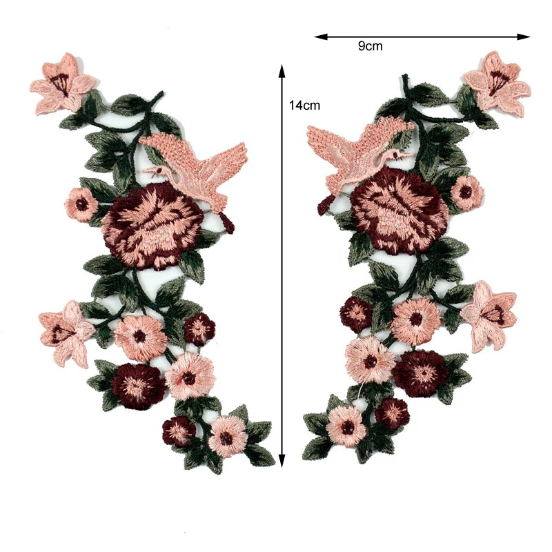 5 Pcs Embroidered Patches Flower Neckline Patches Neck Collar Trim Clothes Sewing Applique Different Type Decorative Fabric A