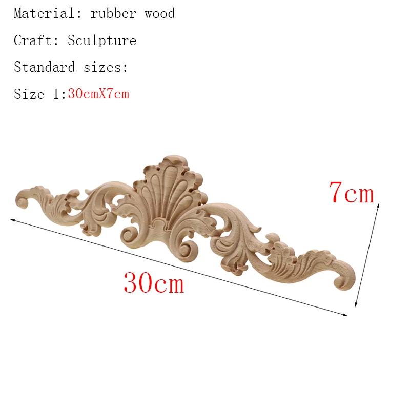 RUNBAZEF из натурального дуба резная аппликация мебель декоративные статуэтки, миниатюры модели украшения дома аксессуары - Цвет: 30X7cm