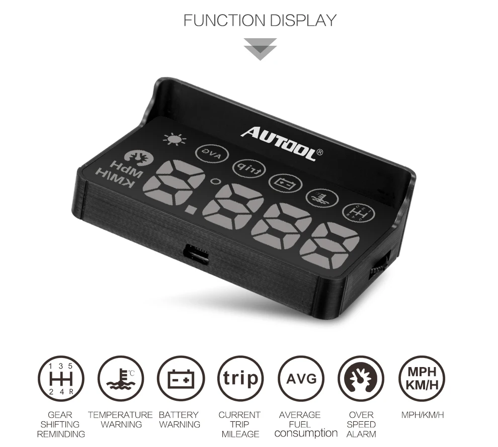 Оригинальный AUTOOL X30 OBD HUD Автомобильный дизайн, универсальный автомобильный hud Дисплей Спидометр Интеллектуальный Цифровой Автомобильный