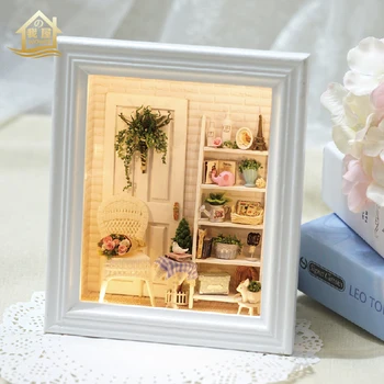 

XXXG DIY hut sunshine house hand assembled toy wooden photo frame wall hanging birthday gift