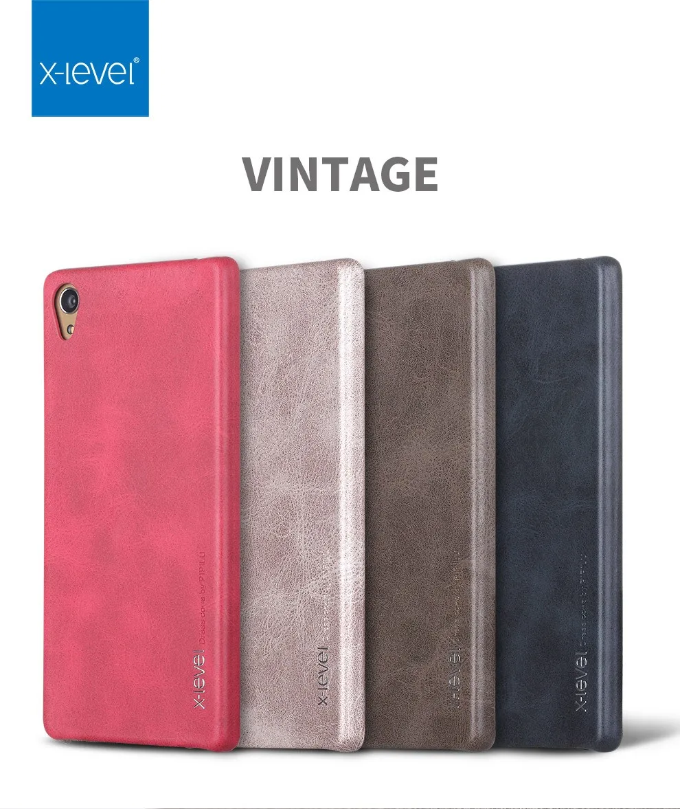 

Z5 Premium Case X-Level Vintage PU Leather Retro Phone Case For Sony Xperia Z5 Ultra thin Back Cover For Sony Z5 Premium Case
