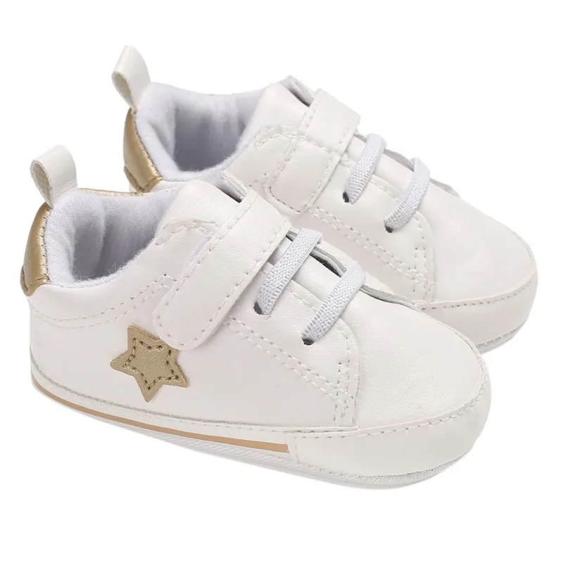 

Baby Shoes Newborn PU Pentacle White Baby Girl Shoes Fashion First Walkers Anti-Slip Sport Baby Boy Shoes Prewalker