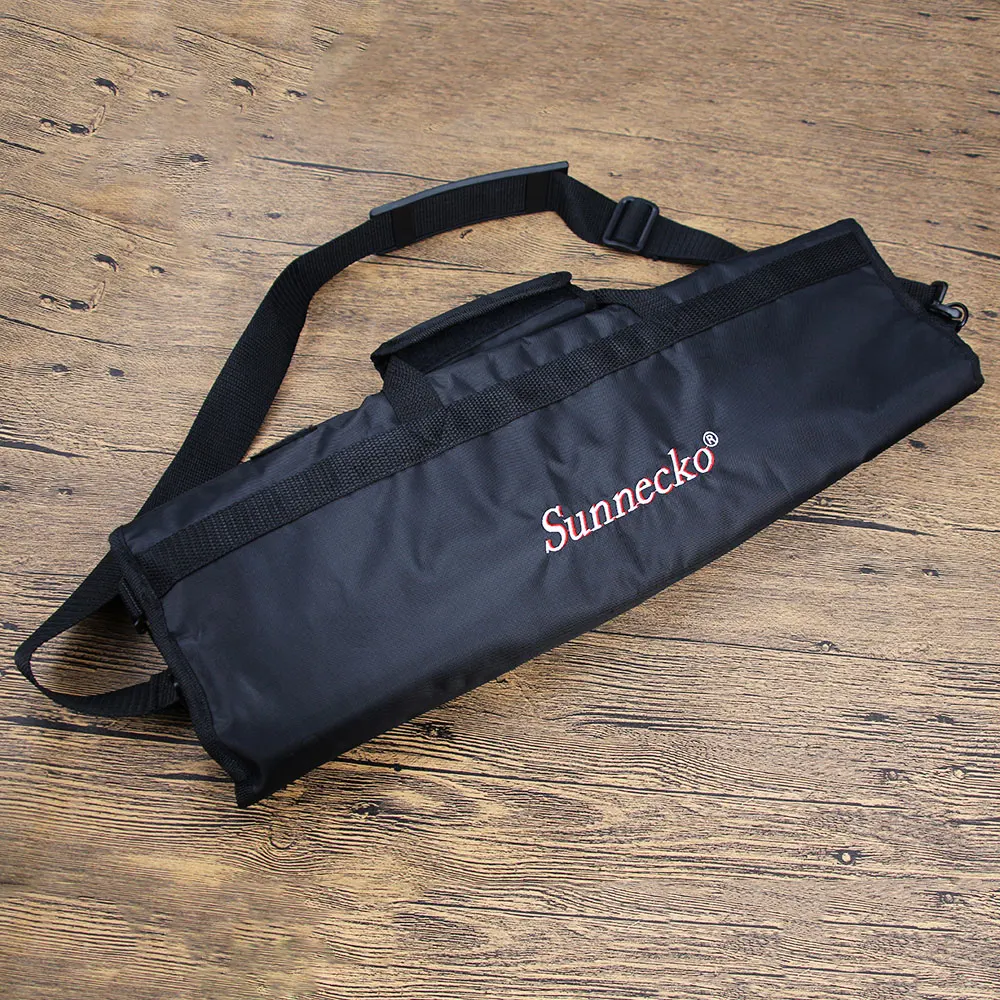 

SUNNECKO 8pcs Set Chef knife fashion 8 Lots Chef's Soft Roll Bag without Knife Durable Shoulder Strap Handles Black Tools Bags