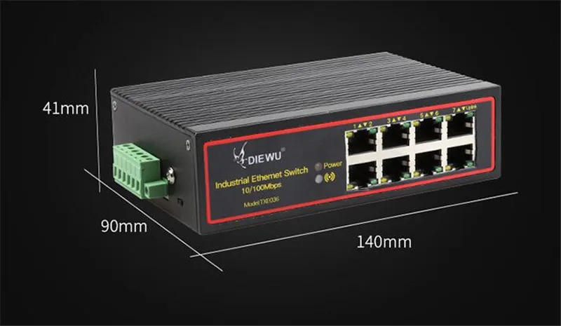 8 Порты промышленных коммутатора Ethernet 10/100 Мбит/с сигнала укрепление din-рейку Тип высоких и низких Температура сетевой коммутатор
