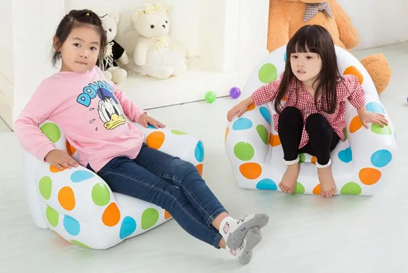 56X66X46CM + 38X53CM wtih stool set color polka dots Fashion flocking pvc inflatable children sofa coffee holder
