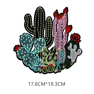 1pcs Mix Cactus Patch for Clothing Iron on Embroidered Sew Applique Cute Patch Fabric Badge Garment DIY Apparel Accessories 121 - Цвет: ZK03A