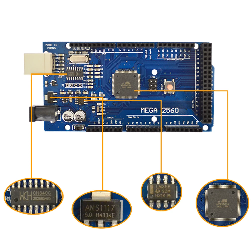 Умная электроника Mega2560 R3 atmega328p-au CH340G IC Mega2560 R3 с usb-кабелем для Arduino