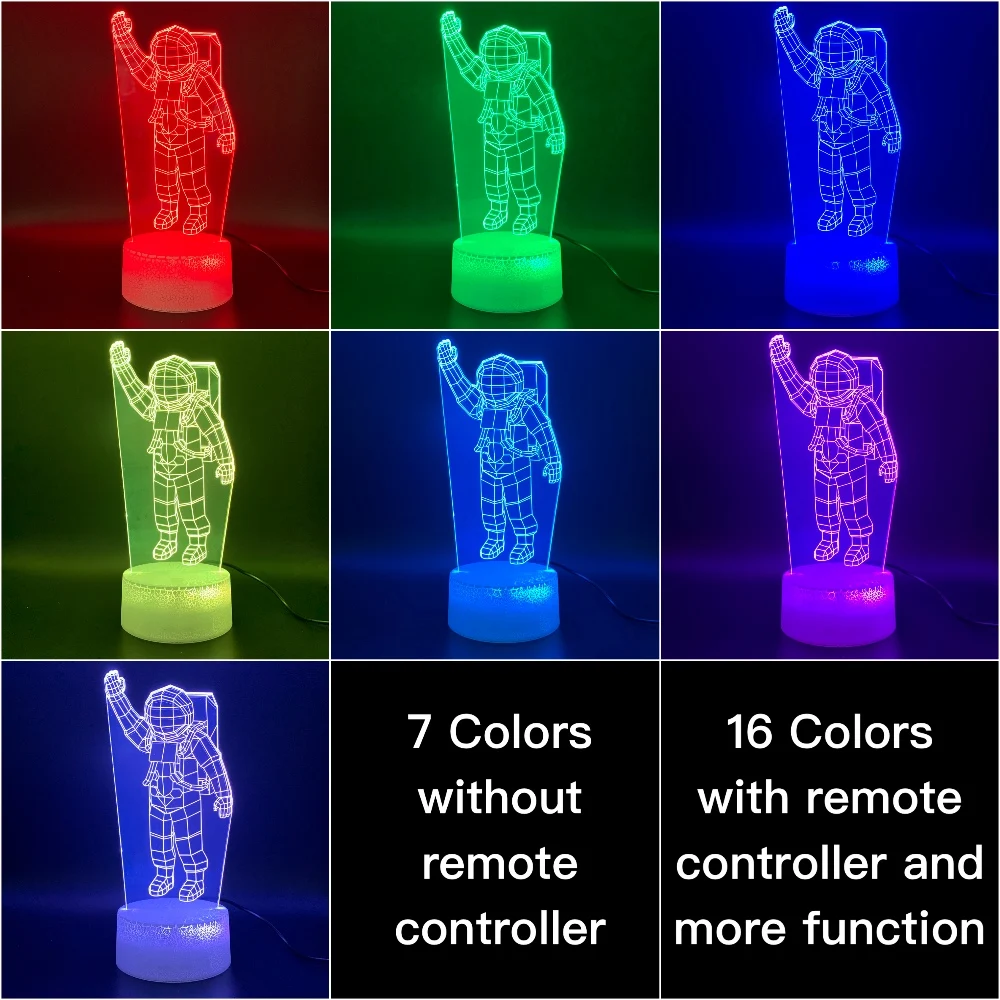 Led Night Light Astronaut Figure Home Decoration 3d Lamp Cosmonaut Holiday Gift for Kids Child Bedroom Novelty Light Spaceman