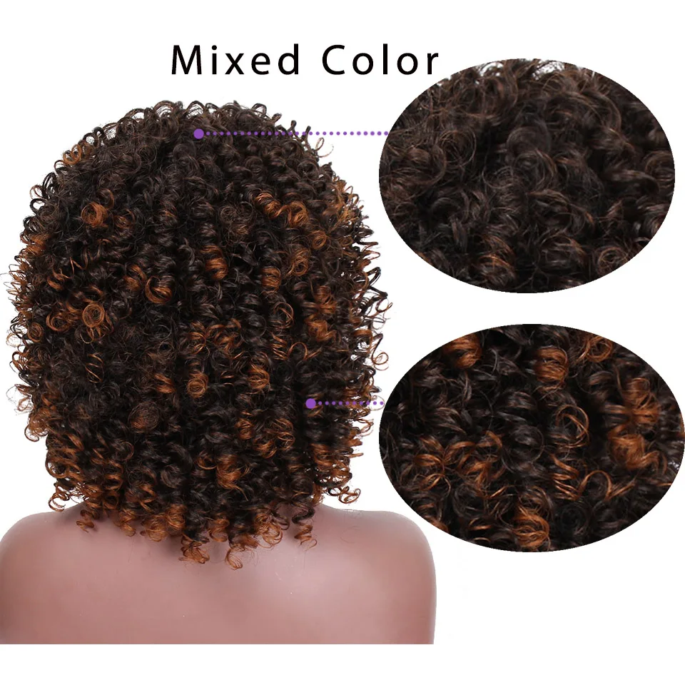 Baratos Peluca rizada Afro pelo AISI peluca sintética marrón y Ombre pelo negro Natural para mujeres pelo resistente al calor