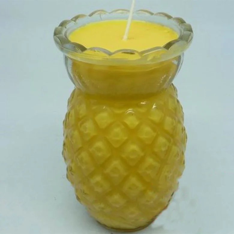 10.7cm Height 48 Hours Burning Pineapple Shaped Butter Lamp Candles, 2
