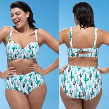 Новинка, женский сексуальный купальник, размер плюс, пуш-ап, мягкий, бикини, набор, кактус, купальник, бандаж, купальник, высокая талия, Бразильская пляжная одежда