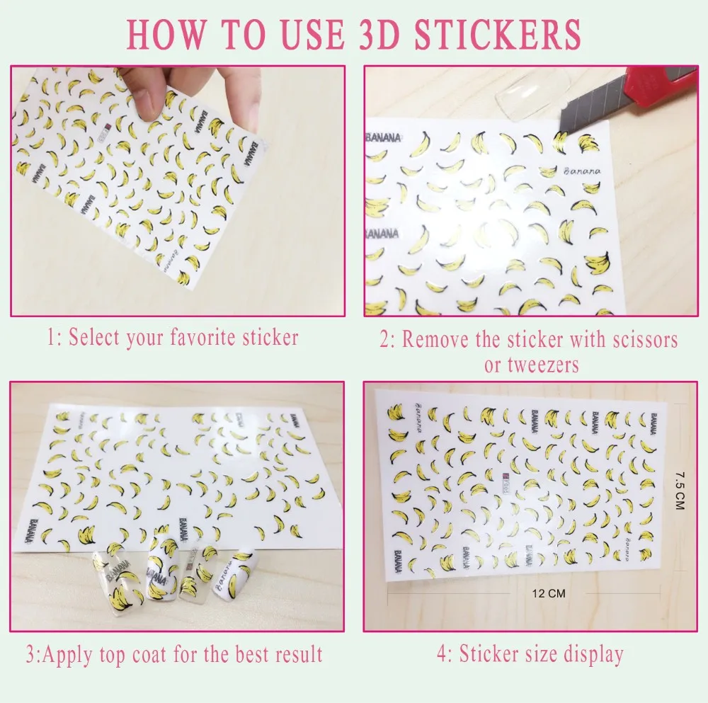 1 Sheet Pink Plum/Garden Flowers/Dande 3D Embossed Nail Sticker Flower Adhesive DIY Manicure Slider Nail Art Tips