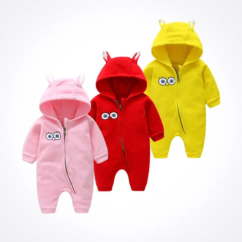 

2019 Top Fashion Full Unisex Hooded Cotton Rabbit Ears Style Newborn Clothes New Born Baby Long Sleeve Climbing Kids Free Ship