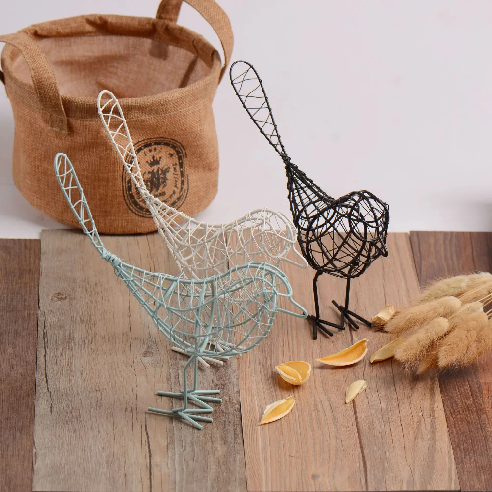 Buy 3Pcs/set Vintage Metal Craft Iron Birds Model
