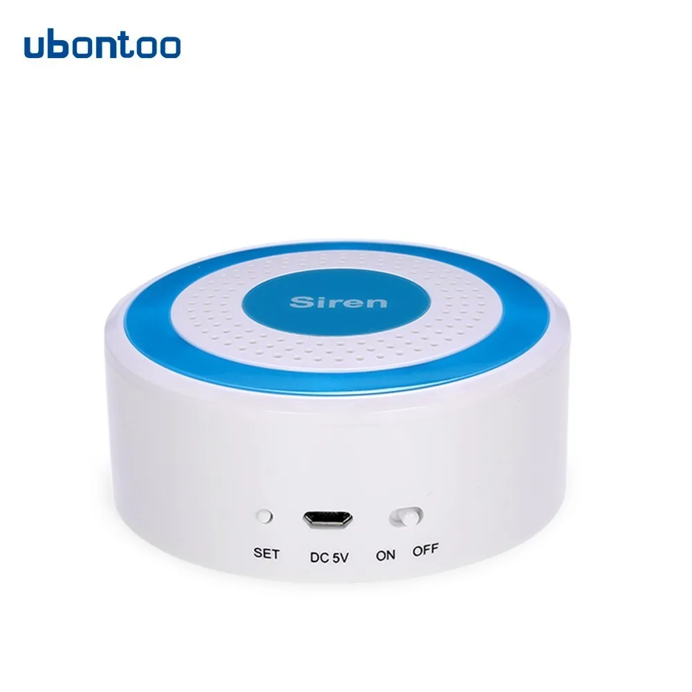 ubontoo 433MHz wireless strobe siren solar powered blue flash light 110db for pstn wifi gsm alarm system home security