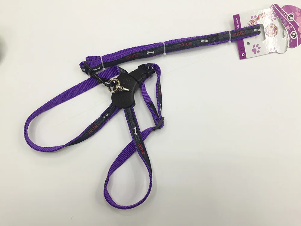 100pcs/lot Adjustable No Pull Denim Dog Harnesses Leash Collar Training Walking Running Rescue