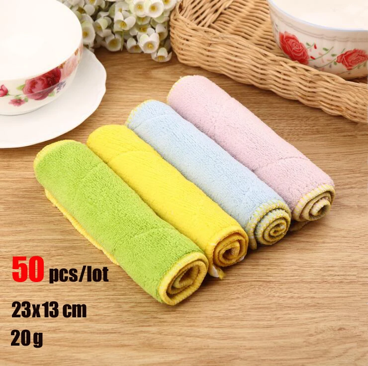 50 Pcs/lot Absorbent Micro fiber Cleaning Cloth Wiping Dust Cloths