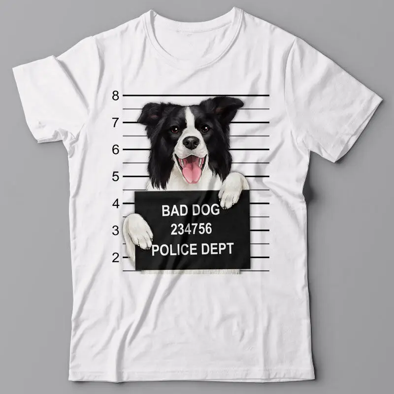 

Cool T-shirt - Border collie Dog mugshot - gift for dog lovers