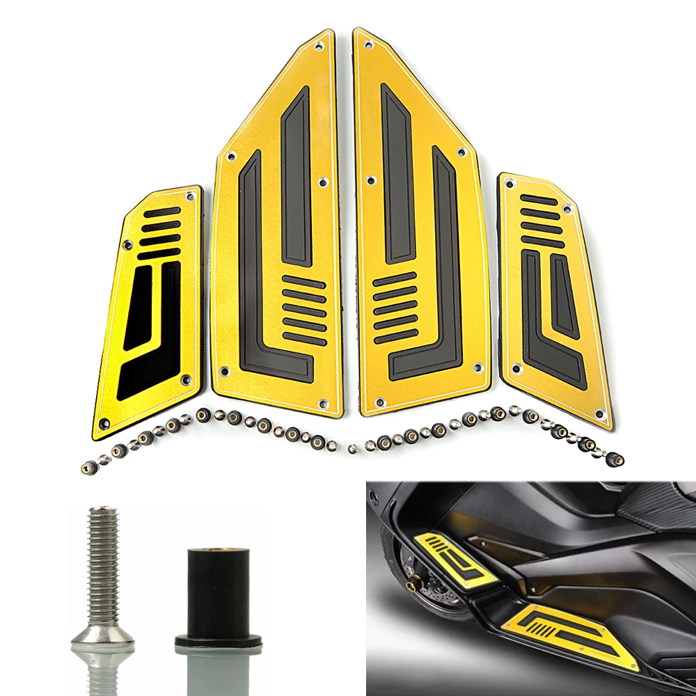 

For Yamaha T-Max 530 TMax 530 TMax530 SJ09 2012 2013 2014 2015 2016 Front & Rear Motorcycle Footboard Steps Foot Pegs Plate
