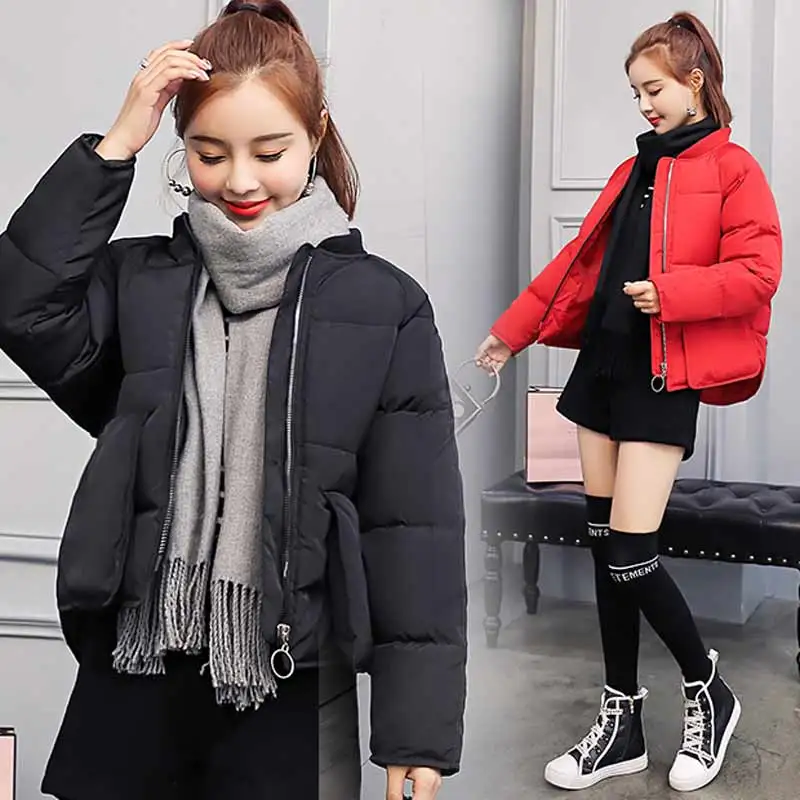 

Brieuces Autumn Winter Jacket For Women 2018 Stand Collar Female Coat Jackets Woman Baseball Winter Coat Women Short Parkas