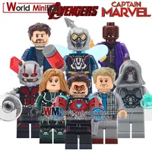 10 лотов супергероев Antman ОСА барон Земо Erik Selvig Железный человек Кирпичи Строительные блоки экшн модель, подарок для детей игрушки