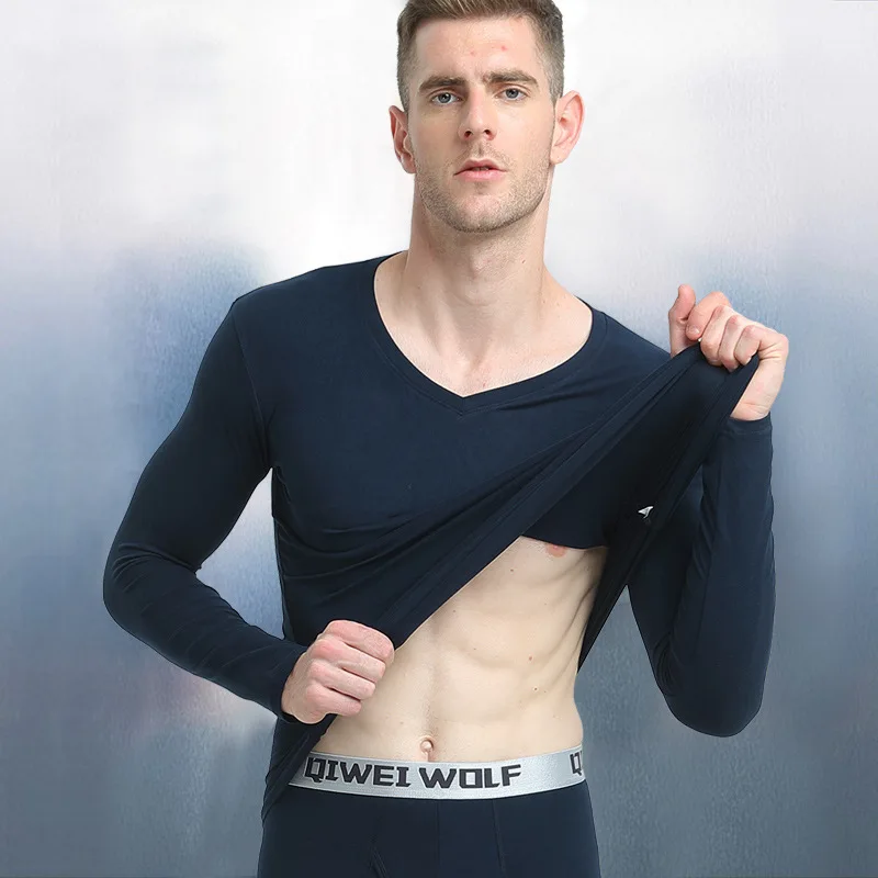 New Winter Mens Warm Thermal Underwear Mens Long Johns Sexy Black Thermal Underwear Sets Thick Plus Velet Long Johns For Man