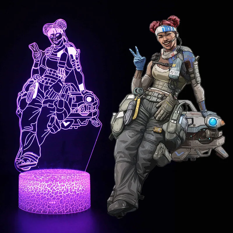 Светильник ящиеся игрушки 3D иллюзия светодиодная лампа Apex Legends Mirage экшн фигурка