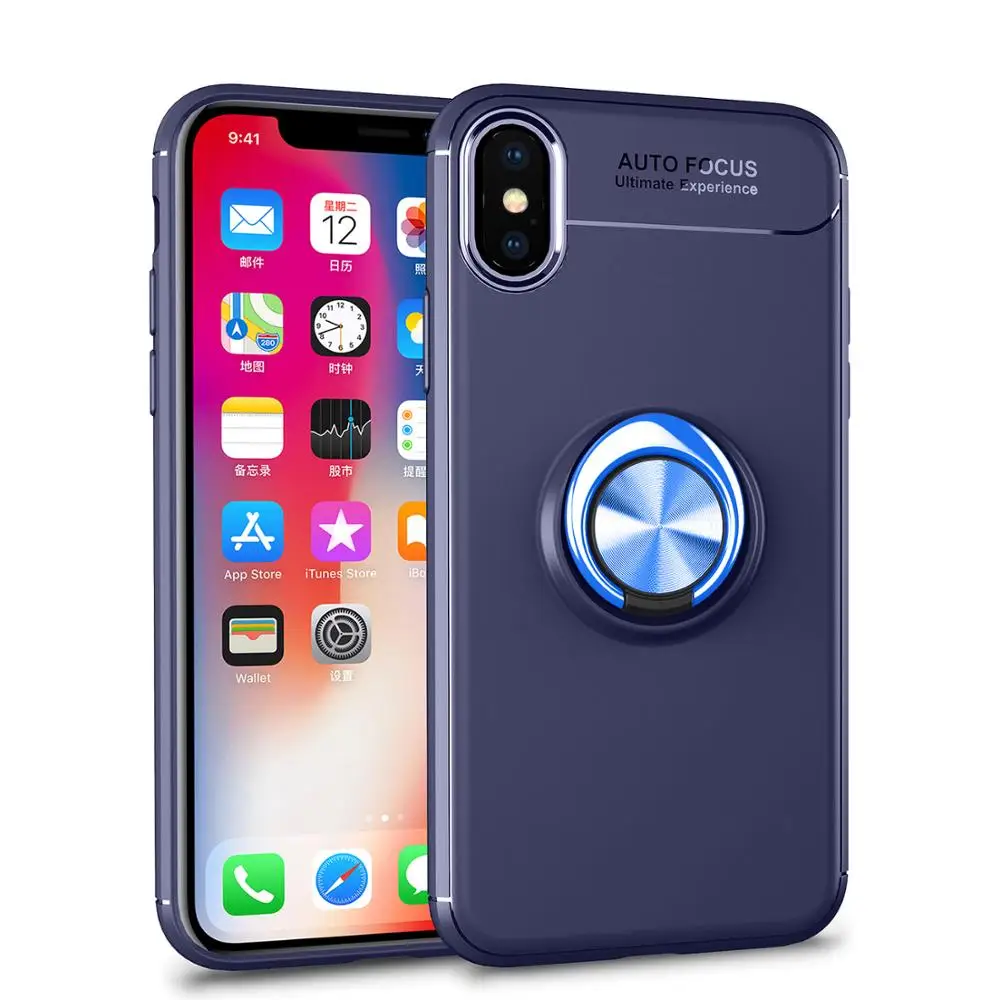 

Adsorption case Anti-knock Cases Kickstand Case Invisible Finger Ring Cover Case for Iphone XS MAX XR XS X 8PLUS 8 7