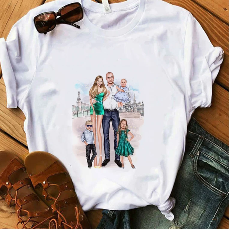 Vogue I Love Mama подарок футболка 100% хлопок дочь папа для мальчиков и девочек белая