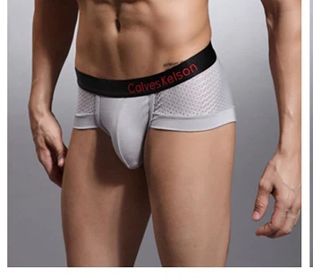 

1 lot 2 pcs Mens Modal Mesh Net Hollow Soft Pouch Briefs Sexy Breathable Underwear